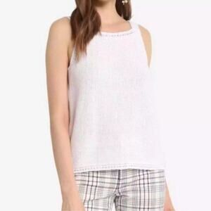 Banana Republic Women's Sweater Tank in Cream, Size Medium preppy old money knit